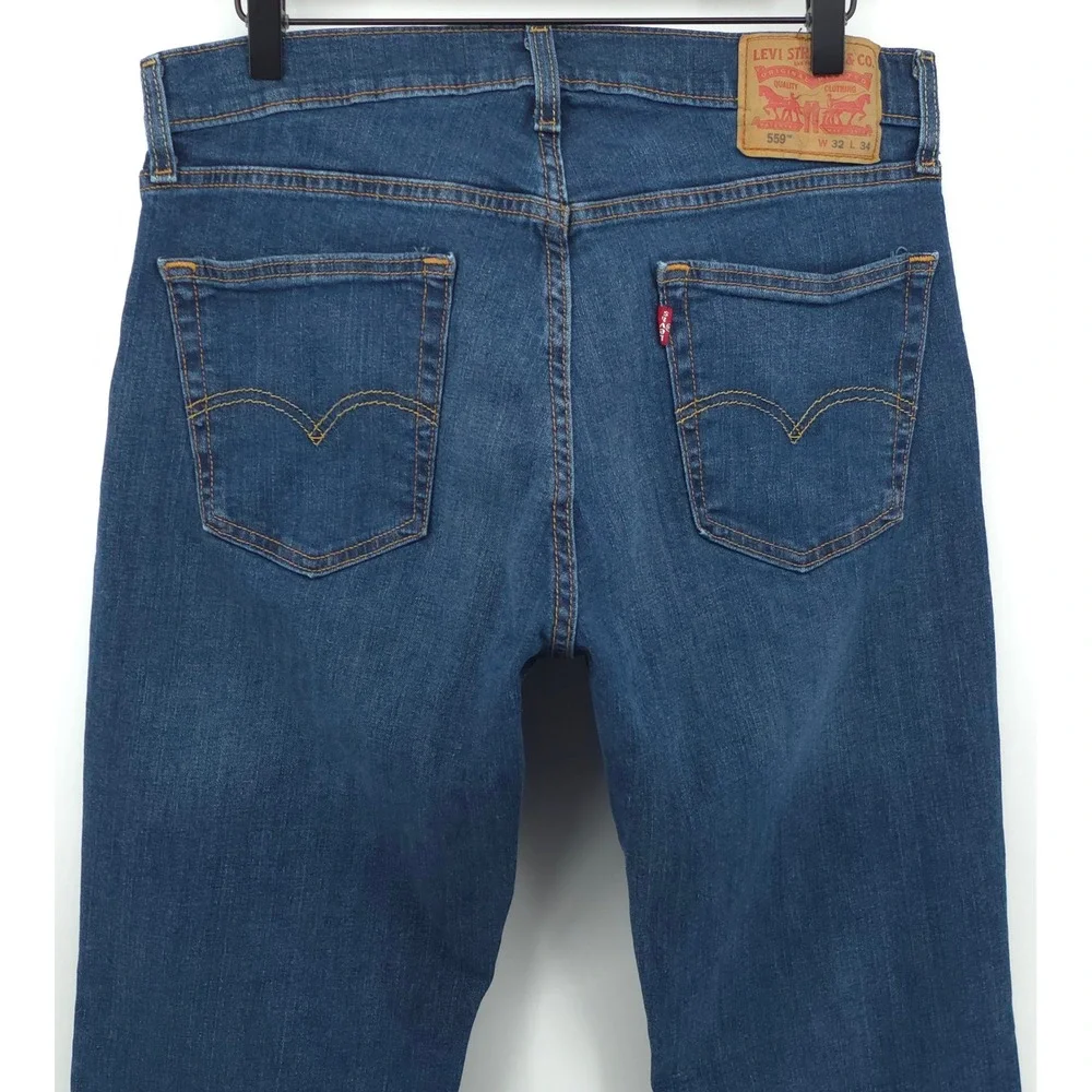 Levis Mens Jeans 559 Relaxed Straight 32x34 Blue Medium Wash Denim 00559-0421